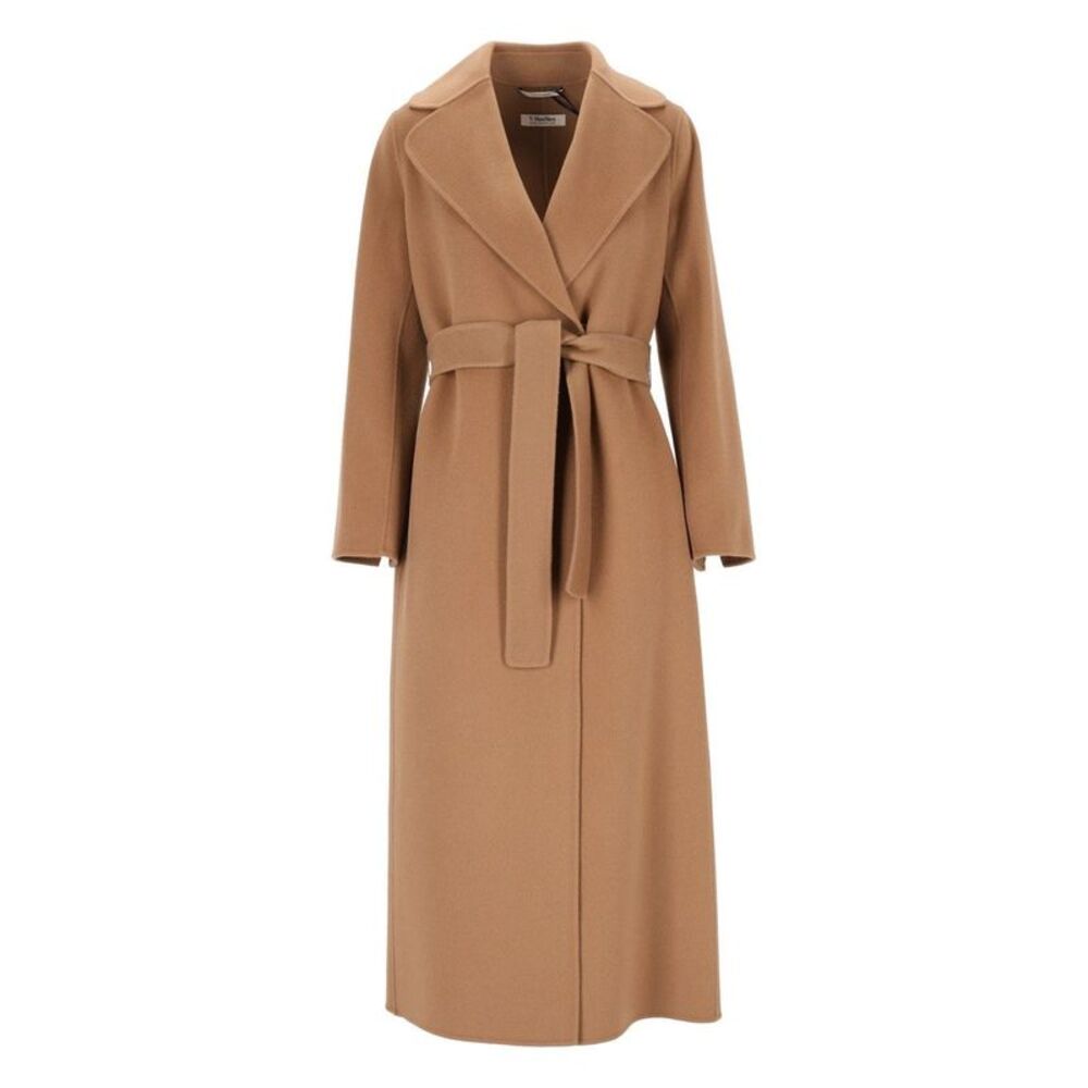 'S Max Mara Women Poldo Wool Drap Dressing Gown Coat